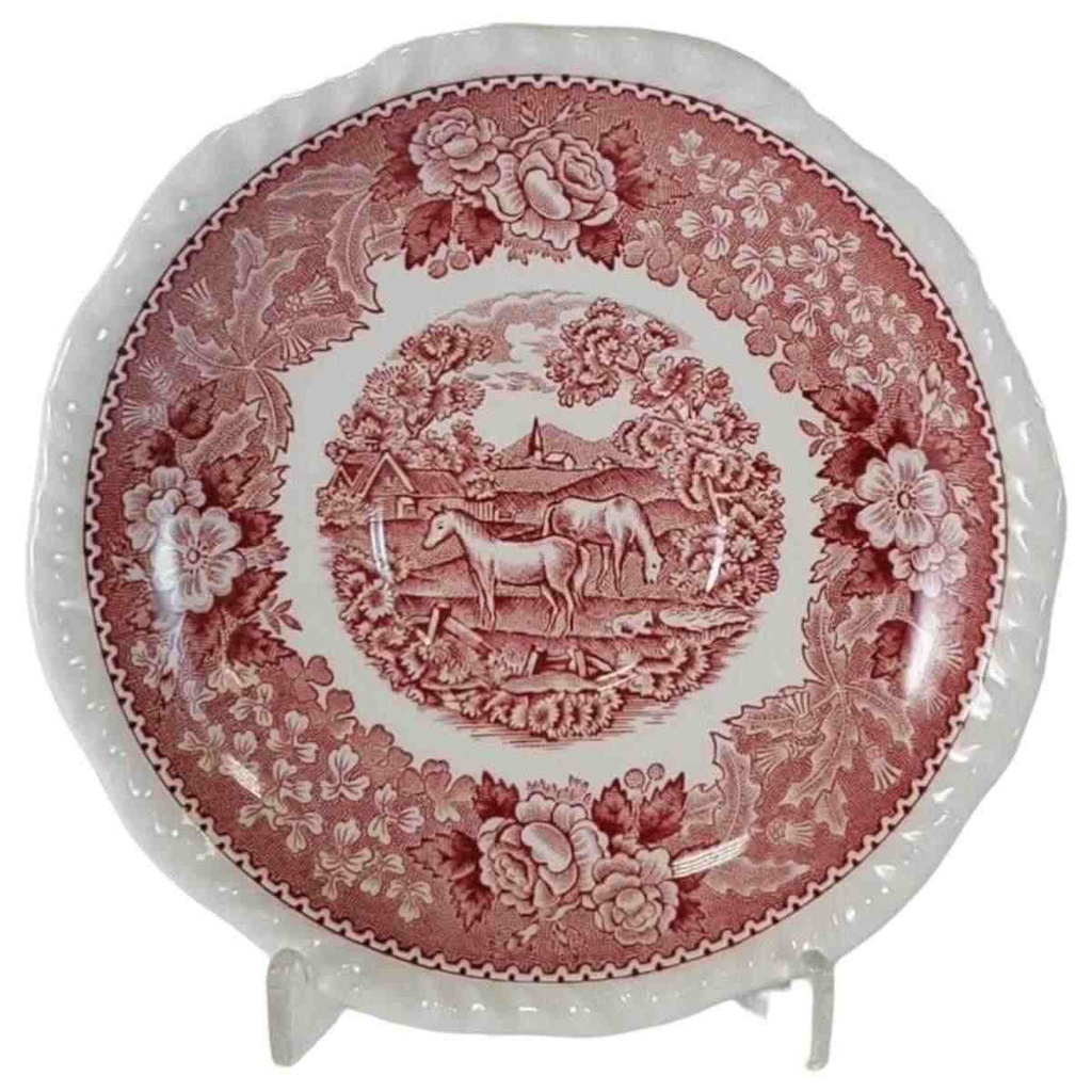 [458149641] Untertasse für Kaffee 15 cm Adams English Scenic Rot