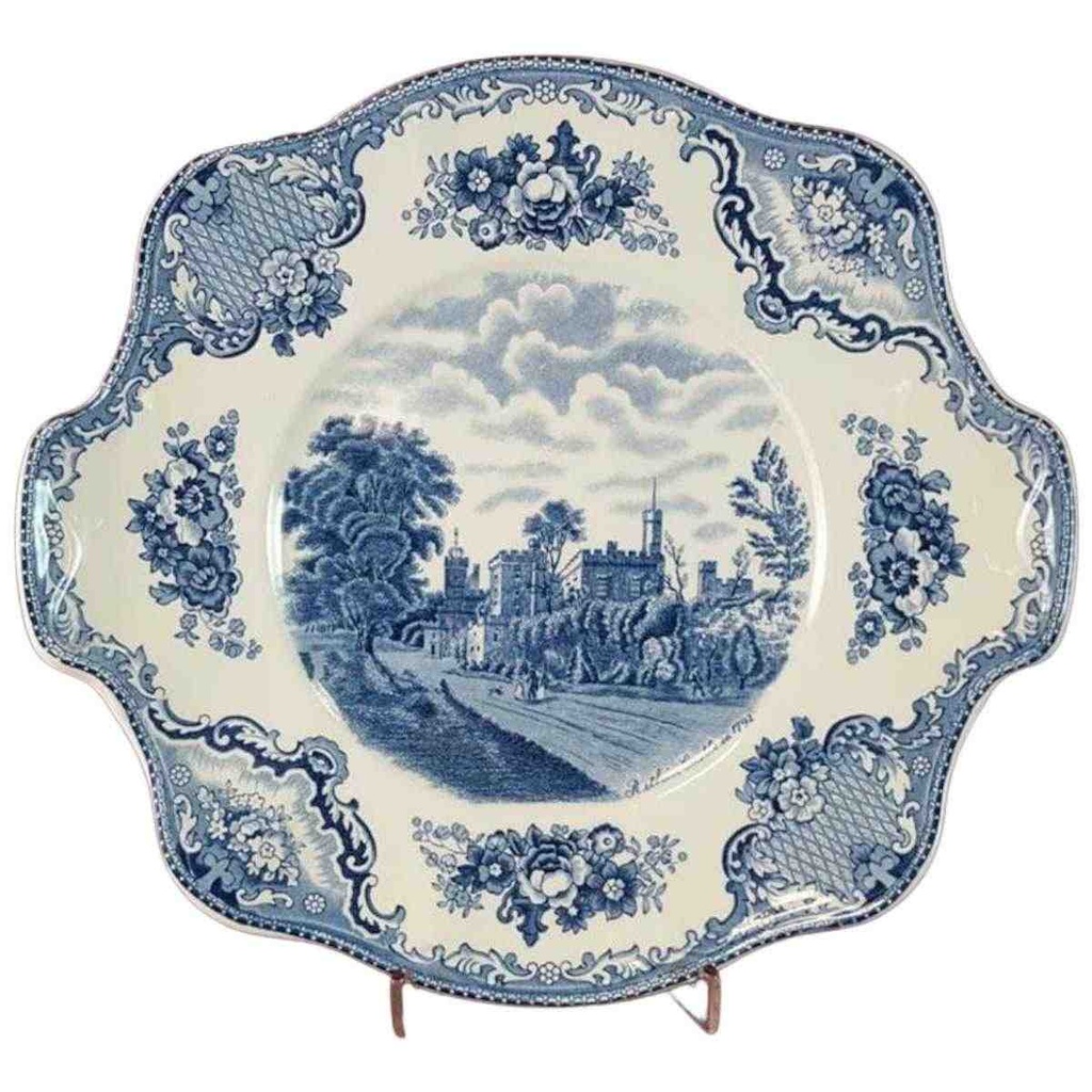 [45815008] Coupe /Sandwichplatte 26x23,8 cm Johnson Bros Old Britain Castles Blau gebraucht - sehr gut