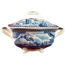 Zuckerdose Johnson Bros Old Britain Castles Blau gebraucht - sehr gut