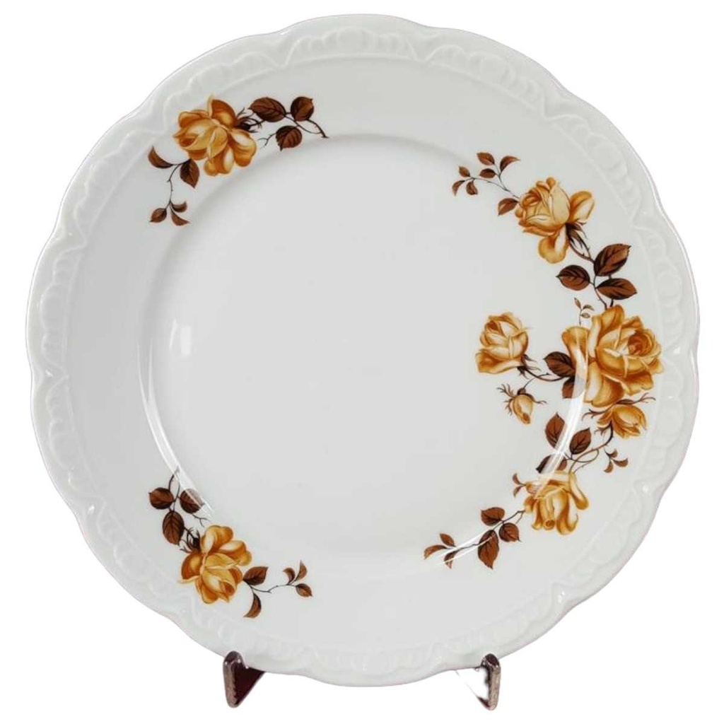 [4581504] Kuchenteller Dessertteller Frühstücksteller 19,6 cm Mitterteich Form 110 Braune Rose gebraucht - sehr gut