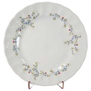 Kuchenteller 19,8 cm Winterling Kirchenlamitz blau rot Blümchen Relief Wellenrand gebraucht - sehr gut