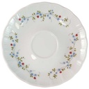 Untertasse 14,7 cm Winterling Kirchenlamitz blau rot Blümchen Relief Wellenrand gebraucht - gut