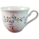 Kaffeetasse Tasse Winterling Kirchenlamitz blau rot Blümchen Relief Wellenrand gebraucht - gut