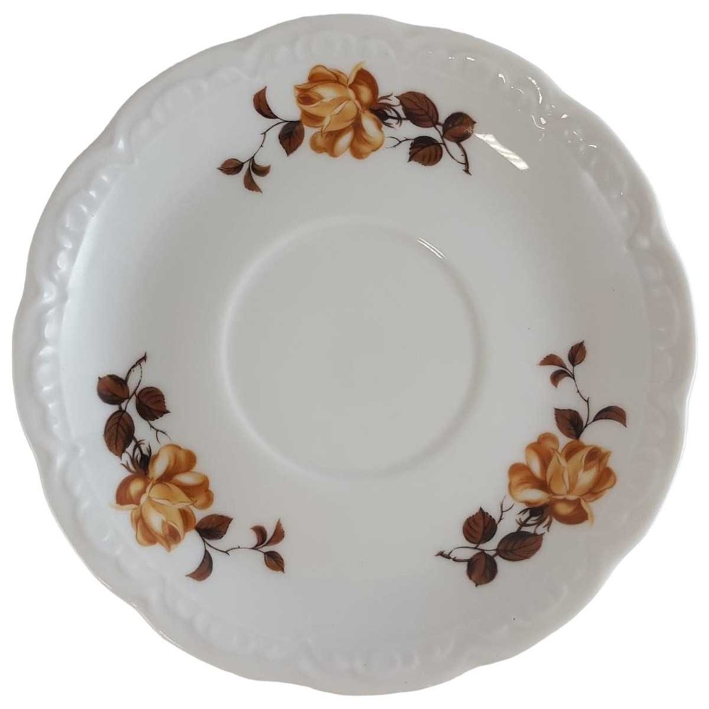 [4581508] Untertasse für Kaffee 14,6 cm Mitterteich Form 110 Braune Rose gebraucht - sehr gut