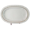 Servierplatte Speiseplatte Fleischplatte Steakplatte Goldrand 34,5x22,6 cm Edelstein Bavaria Frauenlob 15430 Weiß gebraucht - gut