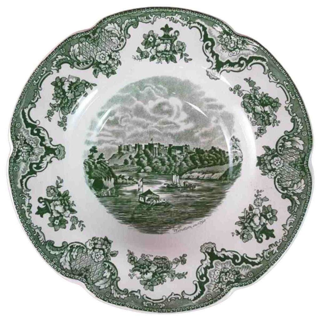 [45815131] Suppenteller 22,5 cm Johnson Bros Old Britain Castles Grün gebraucht - gut