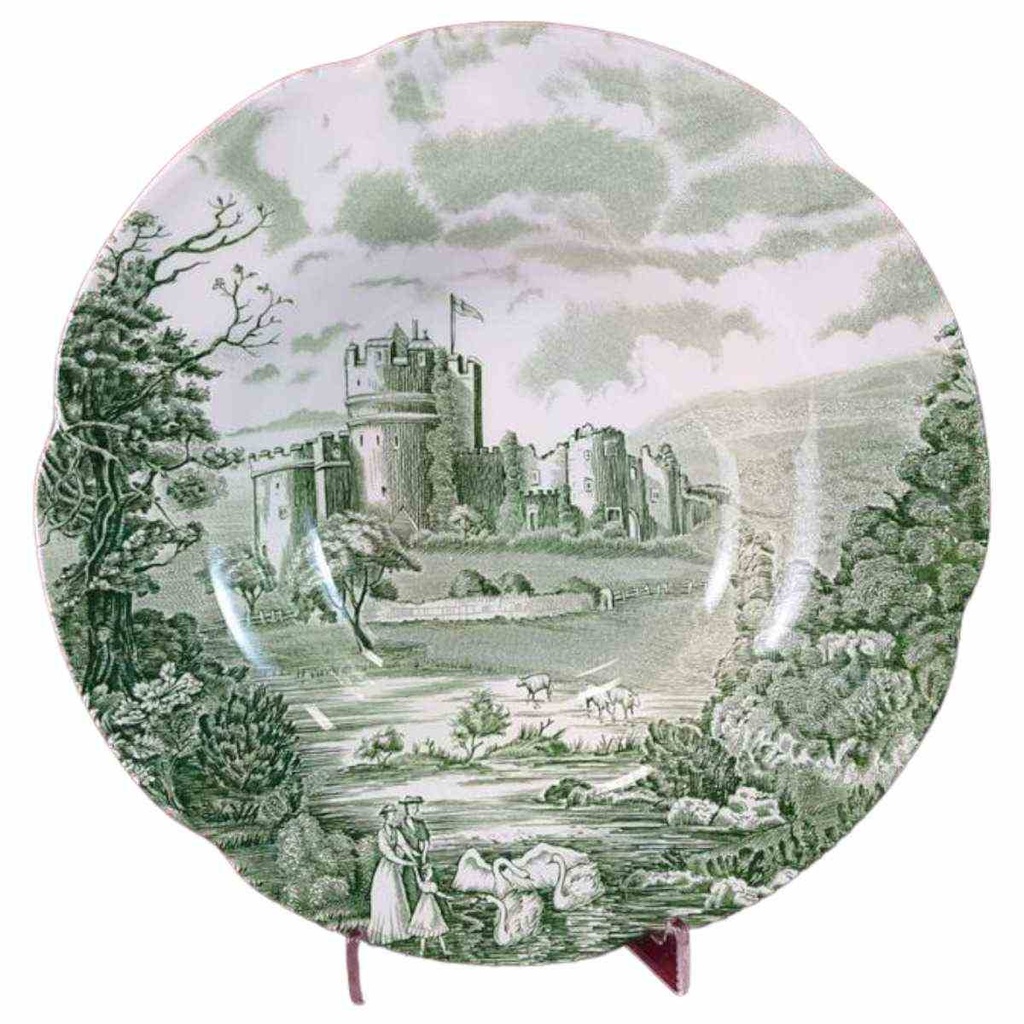 [45815135] Suppenteller 22,2 cm Johnson Bros Castle Story Grün gebraucht - sehr gut