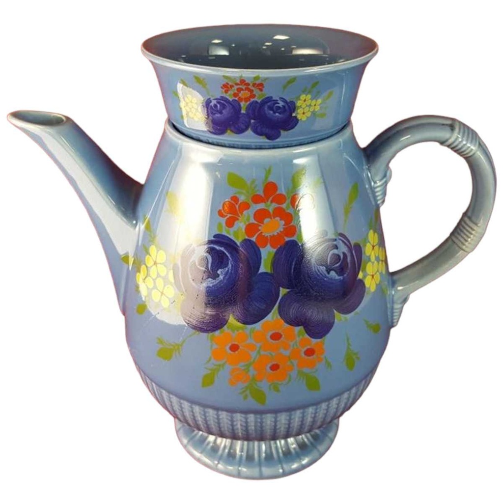 [45815141] Teekanne mit Deckeltasse Tasse 1,45 L Waechtersbach Blumen Blau gebraucht - akzeptabel