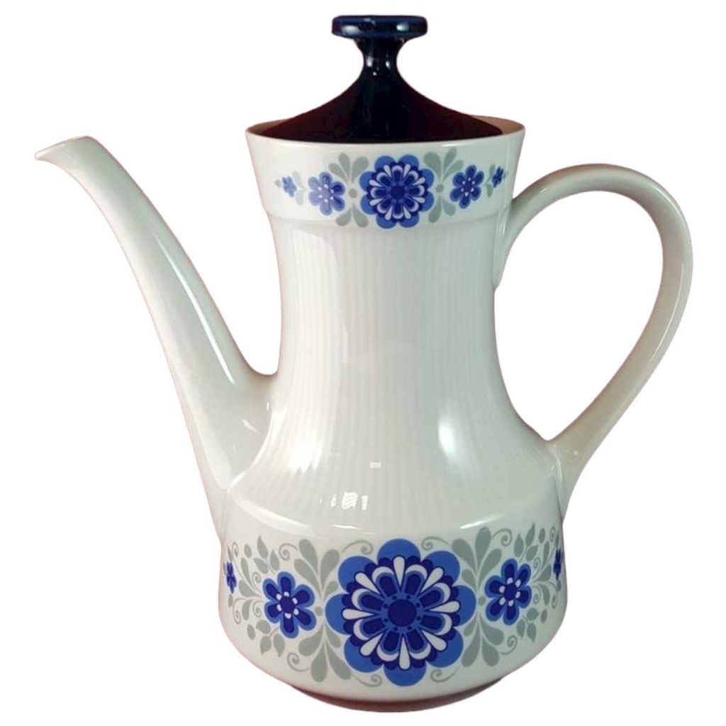 [45815148] Kaffeekanne Kanne 1,45 L Mitterteich Form 870 Blumendekor blau grau Blumen gebraucht - sehr gut