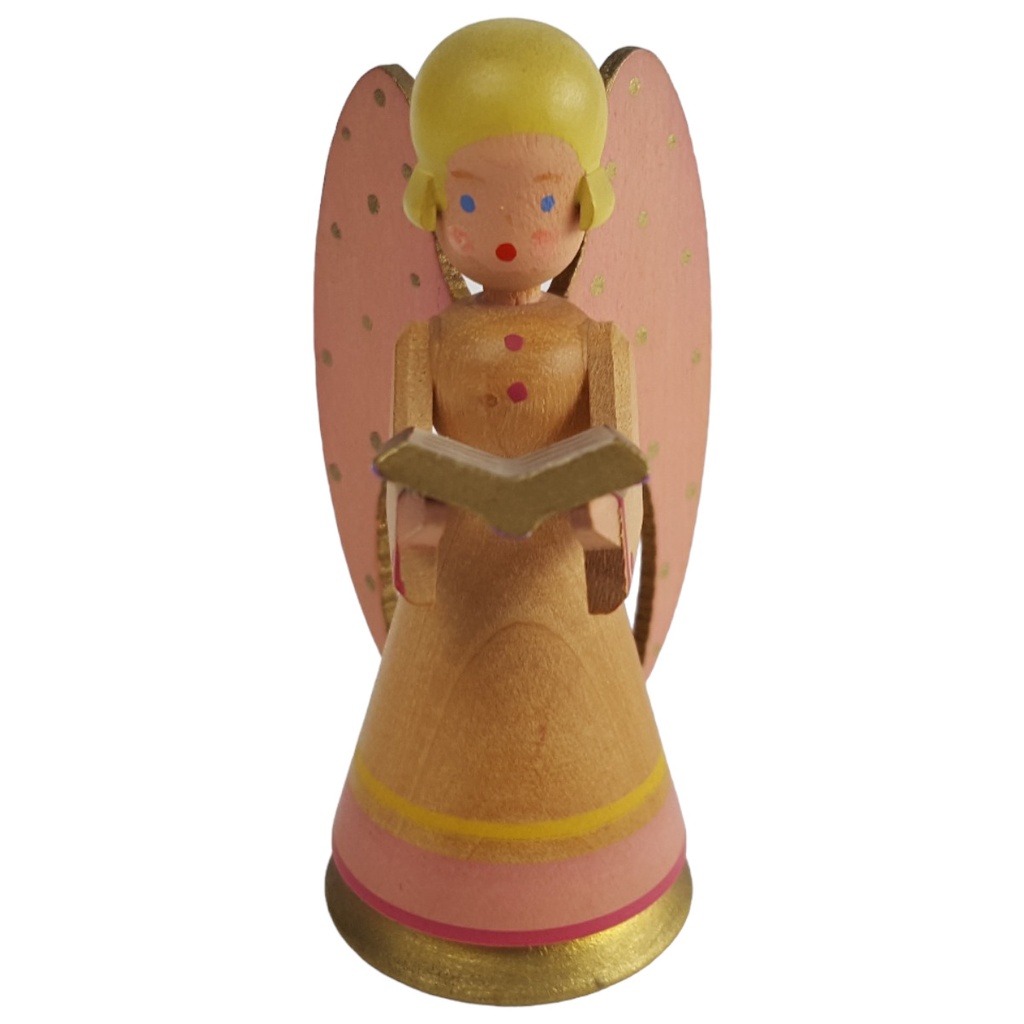 Figur Skulptur Weha Kunst Engel singend Weihnachtsengel Flügel pastellrosa H 7,2 cm