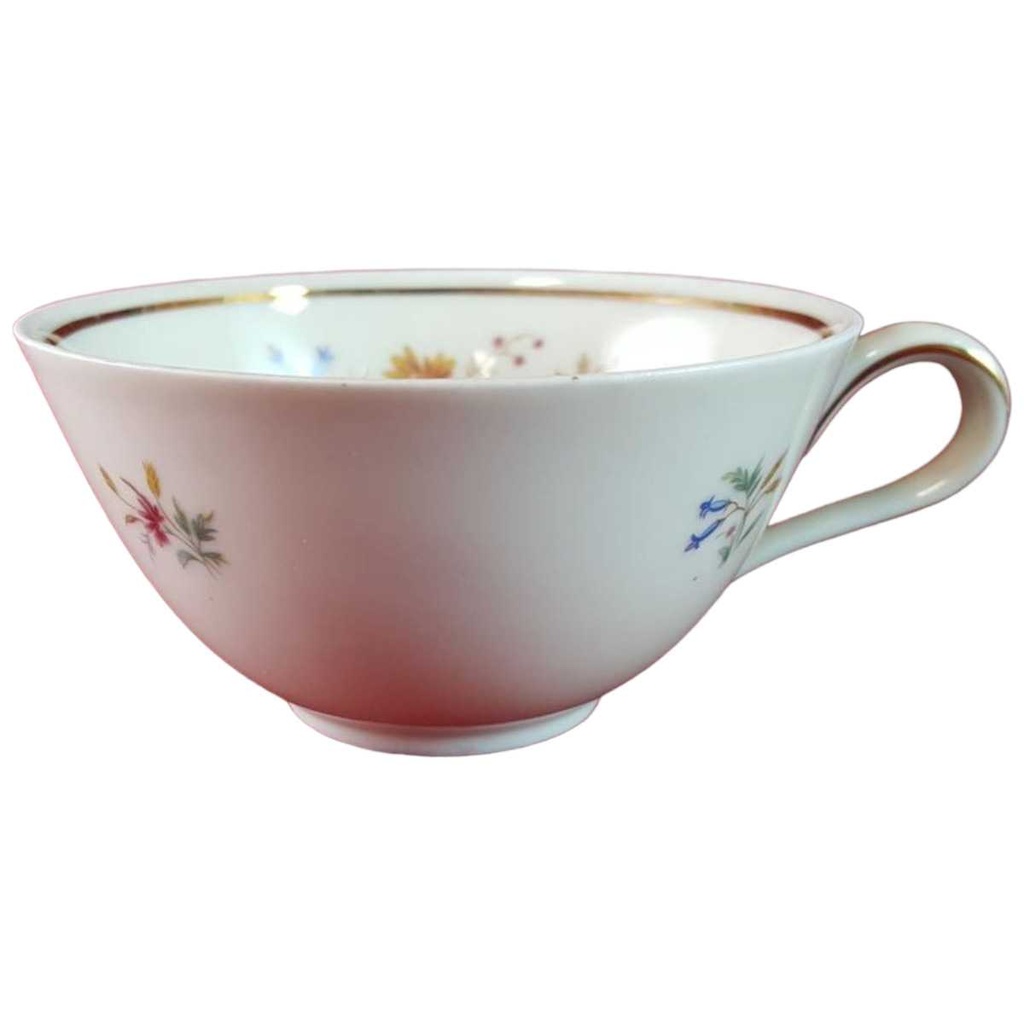 [45815154] Teetasse Tasse Goldrand Schirnding Bavaria Blumendekor Blumen gebraucht - gut