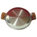 Sus Inox Tortenplatte Edelstahl mit Palisandergriffen 38 cmx30 cm in OVP