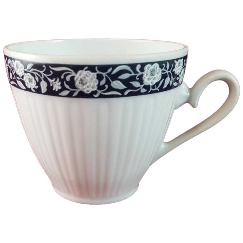 [45815184] Kaffeetasse Tasse Schaller Rheinpfalz blaues Band Rillenoptik Blau gebraucht - sehr gut