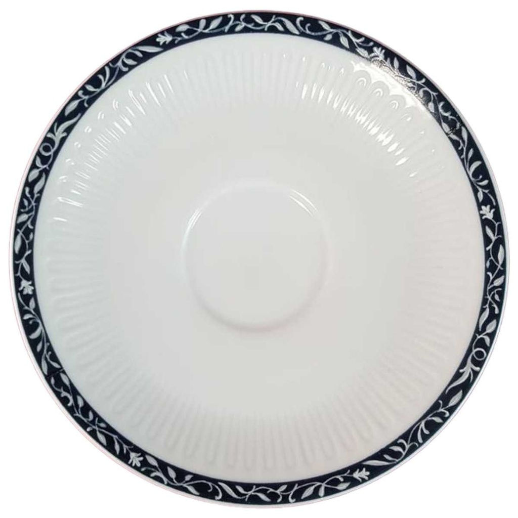[45815185] Untertasse für Kaffee 15 cm Schaller Rheinpfalz blaues Band Rillenoptik Blau gebraucht - sehr gut