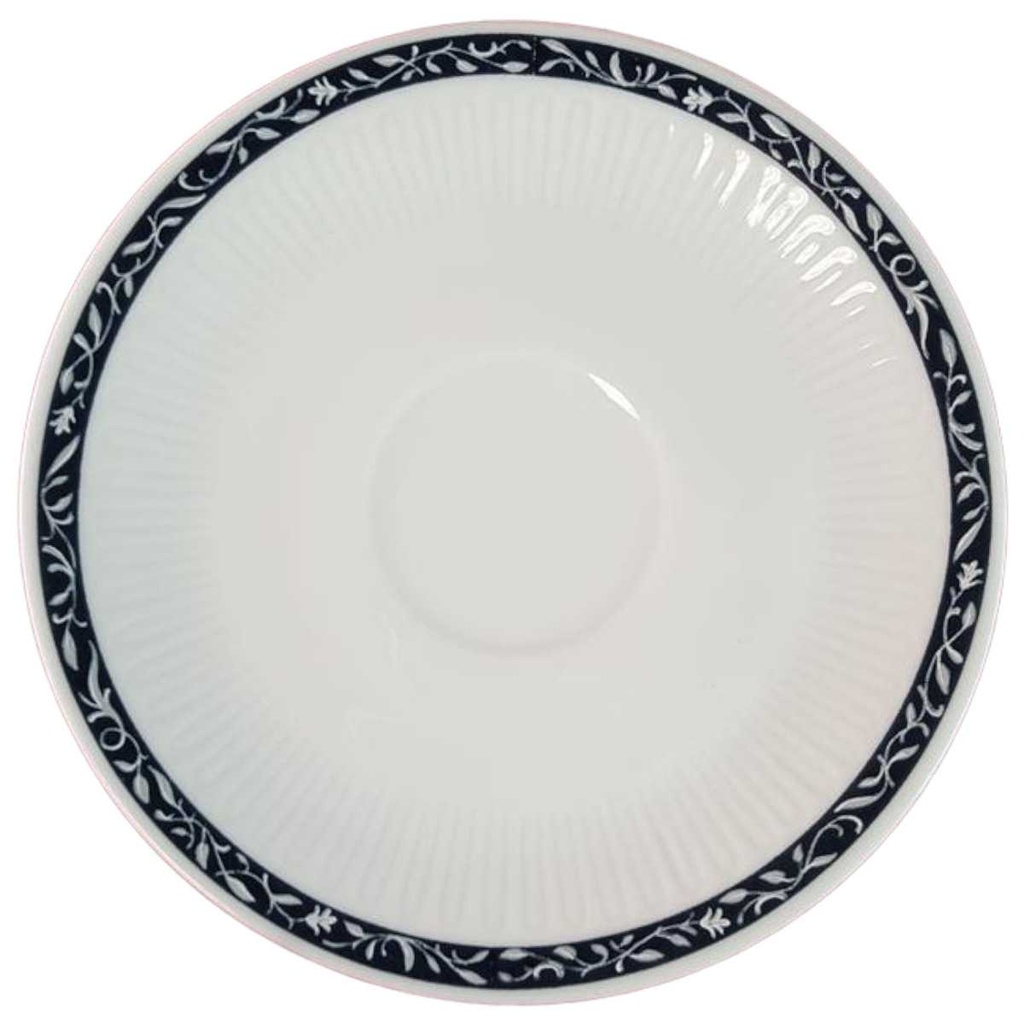 [45815187] Untertasse für Kaffee 15 cm Schaller Rheinpfalz blaues Band Rillenoptik Blau gebraucht - sehr gut