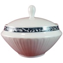 Zuckerdose Schaller Rheinpfalz blaues Band Rillenoptik Blau gebraucht - sehr gut