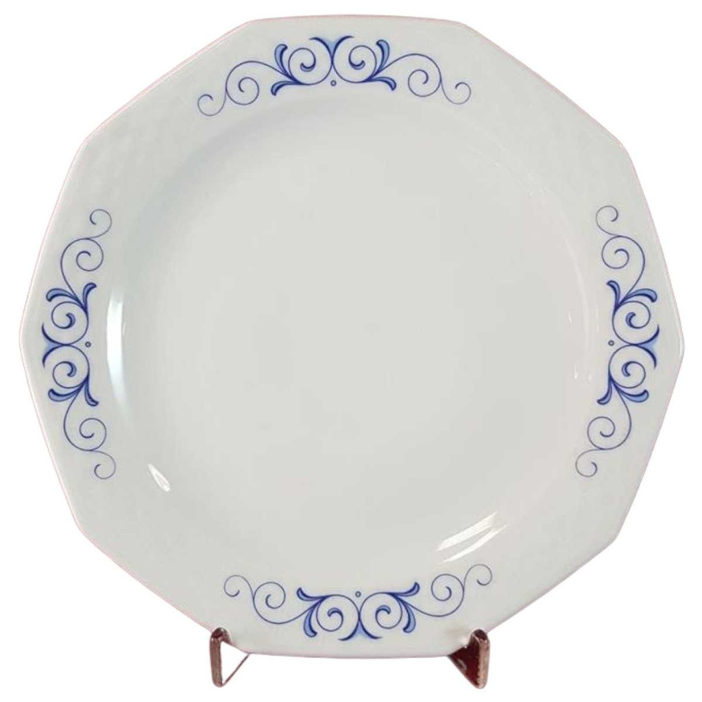 Kuchenteller Dessertteller Frühstücksteller 19,8 cm Winterling Röslau Rautenrelief Blaudeckor eckig Blau