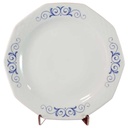 Kuchenteller Dessertteller Frühstücksteller 19,8 cm Winterling Röslau Rautenrelief Blaudeckor eckig Blau