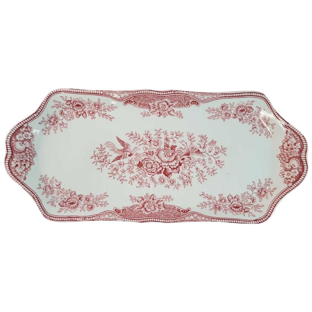 [45815232] Königskuchenplatte Tortenplatte Kuchenplatte Crown Ducal Bristol Rot gebraucht - gut