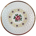 Schale Obstschale Goldrand 25,6 cm Schumann Arzberg Tropfenreliefdekor Rote Rose mit gebraucht - gut