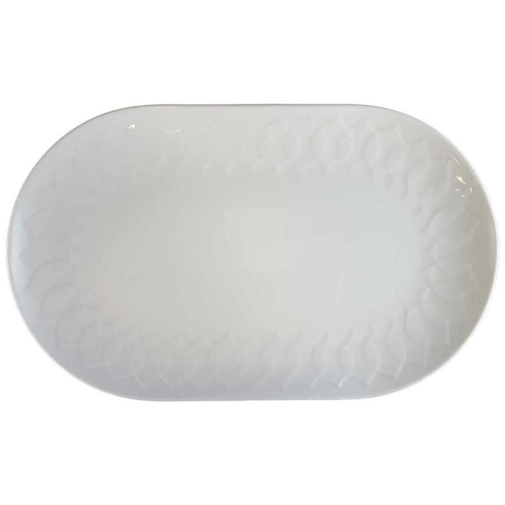 [4581524] Servierplatte Speiseplatte Fleischplatte 33,5x20,2 cm Rosenthal Lotus Weiß gebraucht - sehr gut