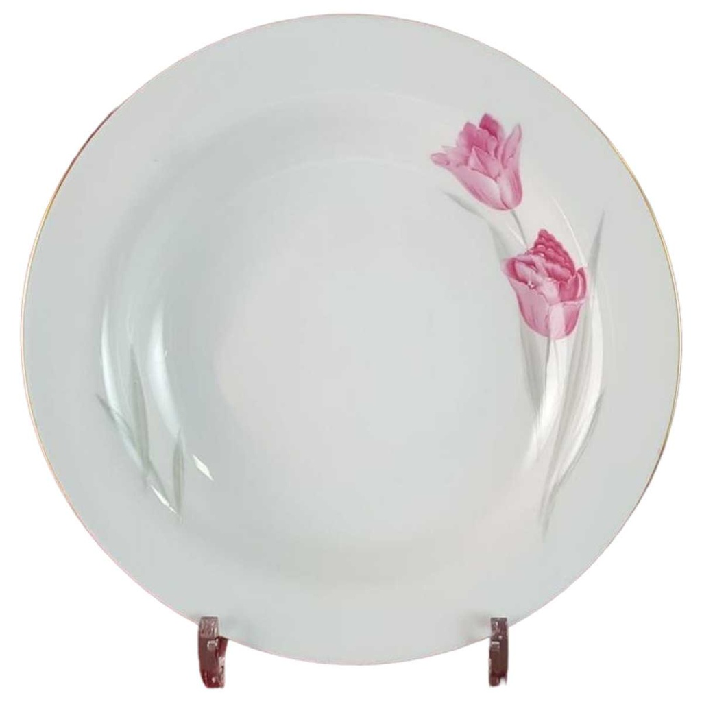 [45815243] Suppenteller Goldrand 23 cm Zeh Scherzer Rote Rose mit gebraucht - gut