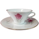 Untertasse Kaffeetasse mit Tasse & Goldrand Zeh Scherzer Rote Rose gebraucht - gut