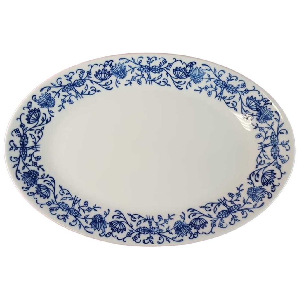 Servierplatte Speiseplatte Fleischplatte Steakplatte 31x21 cm GKC Bavaria Zwiebelmuster Blau gebraucht - gut
