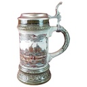 Sammelkrug Bierkrug mit Zinndeckel Gerz Coeln Colonia Köln H 20,5 cm
