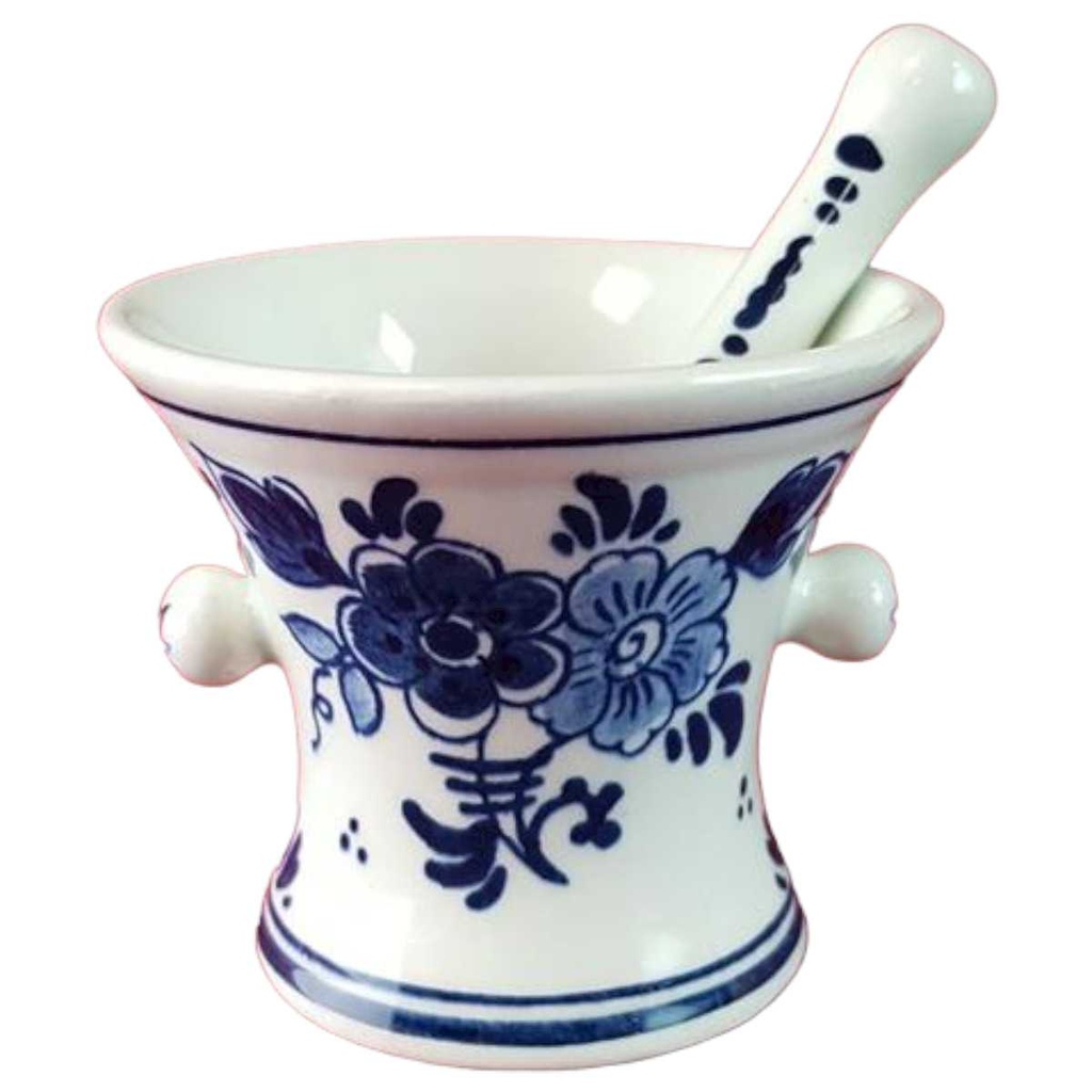 Gewürzmühle Koninklijke Goedewaagen Blauw Delft Blumendekor Mörser mit Pistill