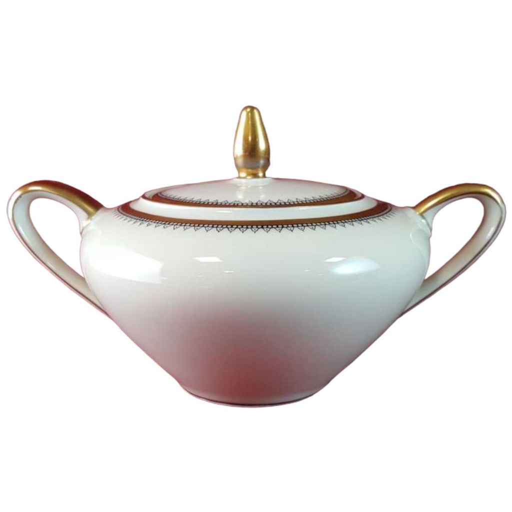 Zuckerdose Goldrand Eschenbach Alte Formen 010171 Schwarze Ranke gebraucht - gut