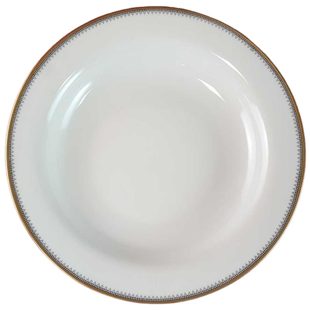 [45815329] Suppenteller Goldrand 23 cm Eschenbach Alte Formen 010171 Schwarze Ranke gebraucht - gut