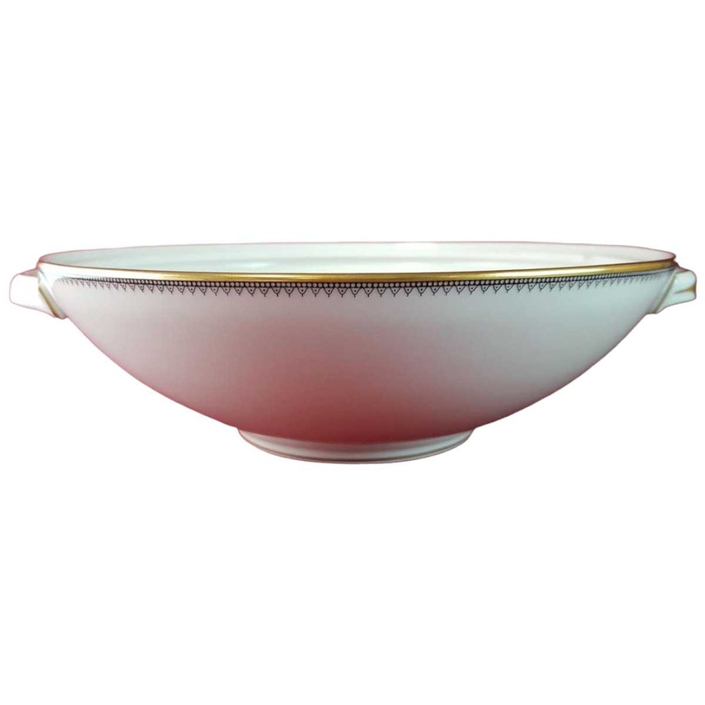 [45815335] Ragoutterrine Suppenterrine Suppenschüssel Terrine Servierschüssel ohne Deckel Goldrand 1,2 L Eschenbach Alte Formen 010171 Schwarze Ranke gebraucht - gut