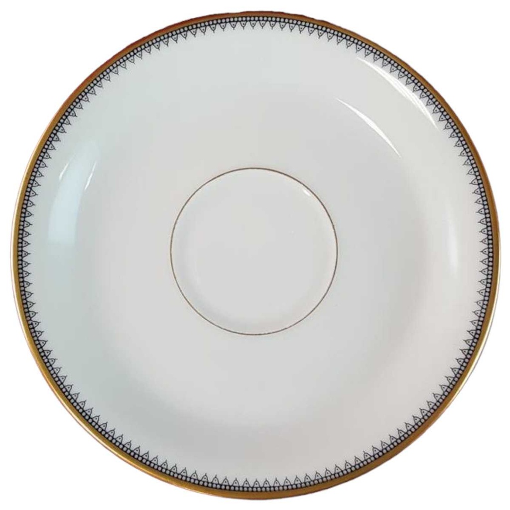 [45815336] Untertasse Goldrand 15 cm Eschenbach Alte Formen 010171 Schwarze Ranke gebraucht - gut