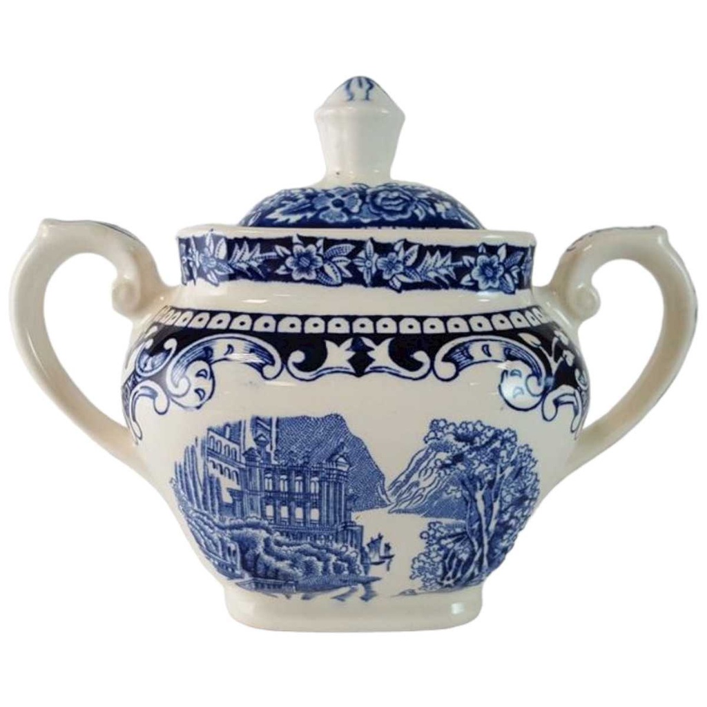[45815368] Zuckerdose Myott Cambridge Old England Blau gebraucht - gut