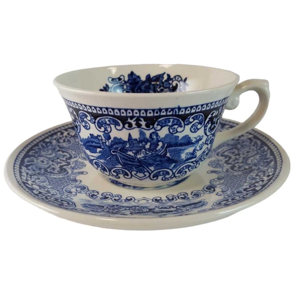 [45815369] Teetasse mit Untertasse Tasse Myott Cambridge Old England Blau