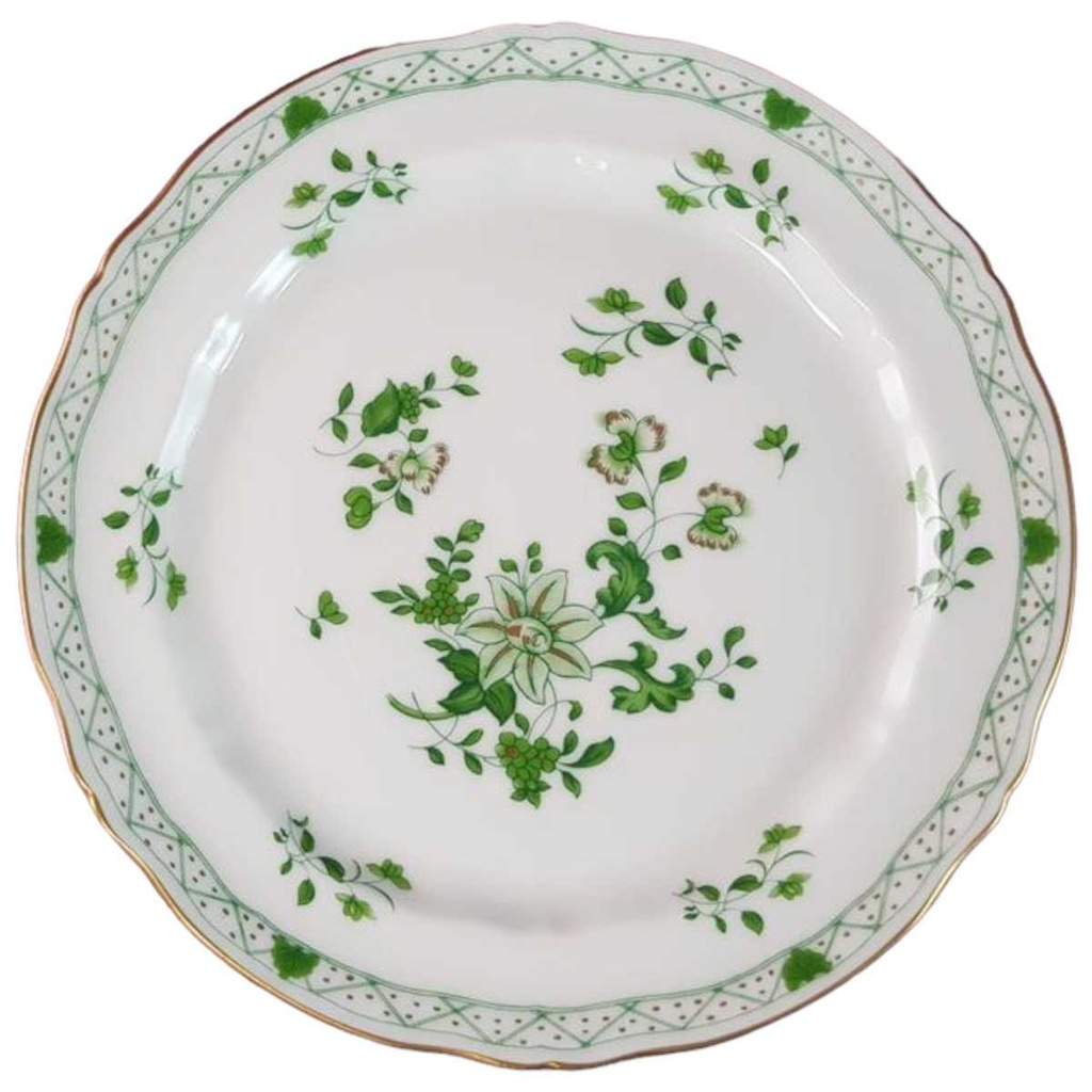 [45815395] Kuchenteller Dessertteller Frühstücksteller 19 cm Raynaud & Co. Limoges Fleurie Grün gebraucht - sehr gut
