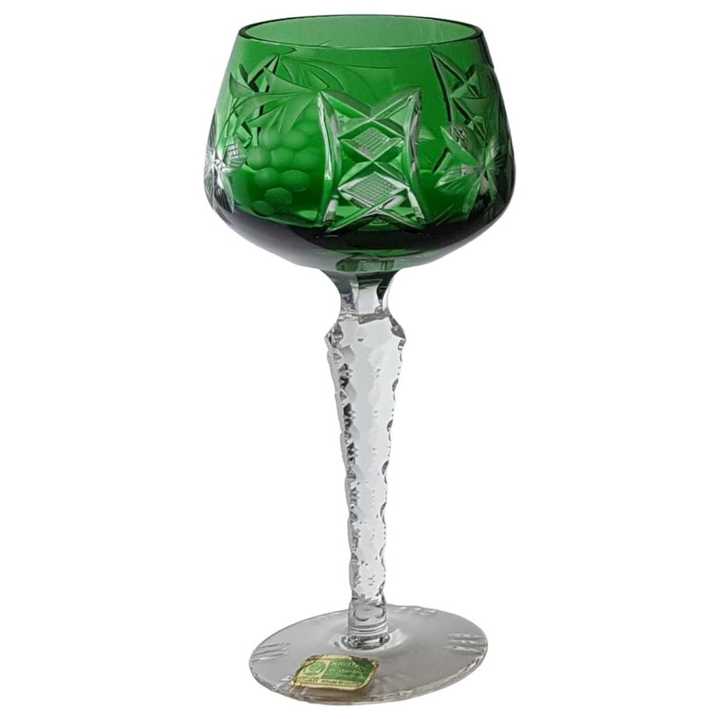 Weinrömer Lausitzer Glas Weintraubendekor Römer Smaragdgrün H 20 cm