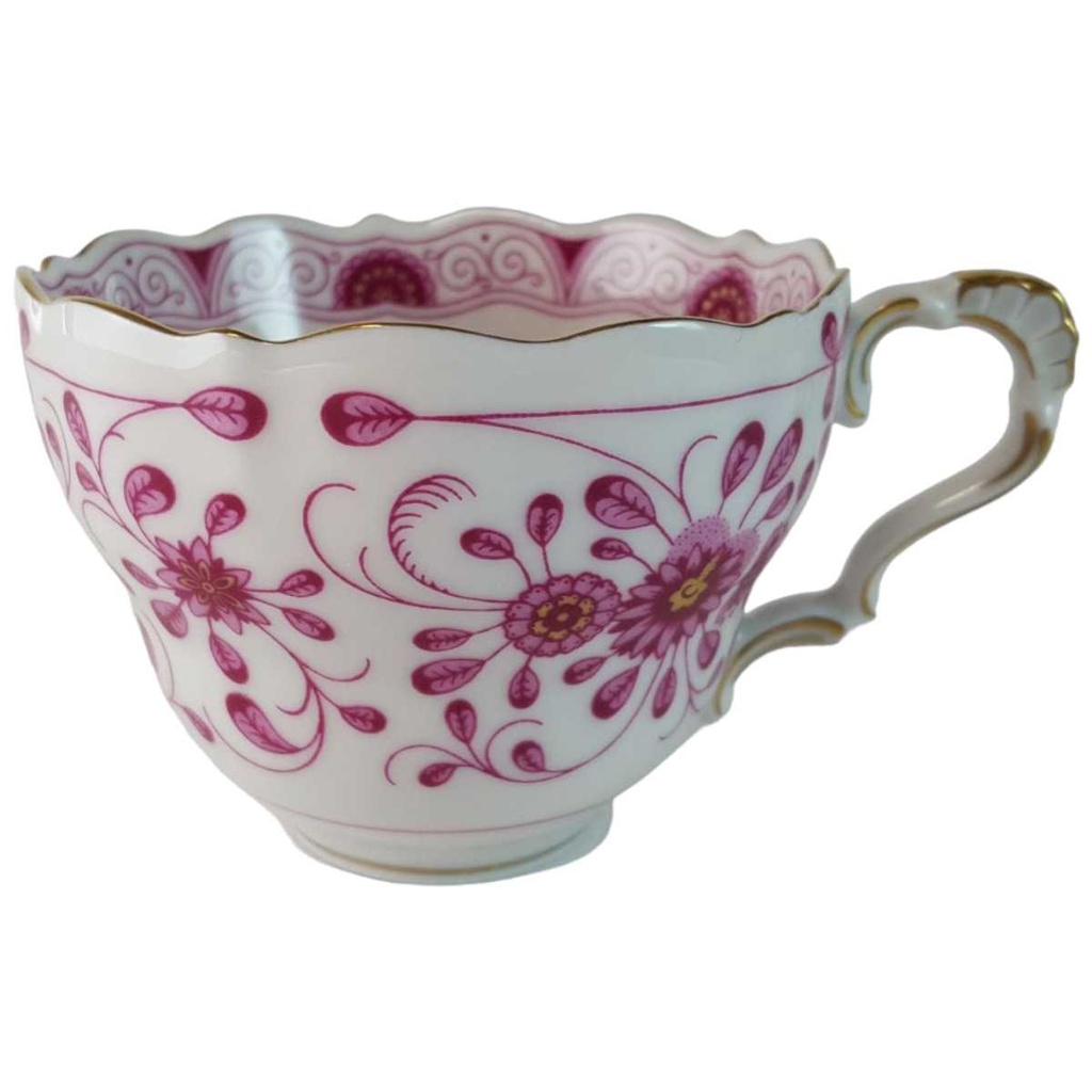 Kaffeetasse Tasse Lindner Porzellan Marie Luise Alte Ranke Rot gebraucht - neuwertig