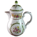 Kaffeekanne Kanne 1,4 L Schaller bunte Blumendekor mit Grünrand Blumen gebraucht - sehr gut