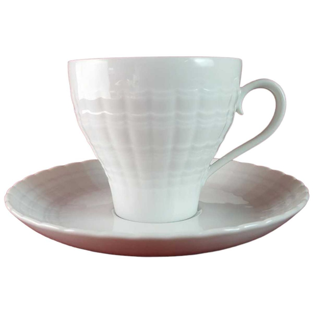 Kaffeetasse mit Untertasse Tasse Hutschenreuther Lucina Weiß gebraucht - sehr gut