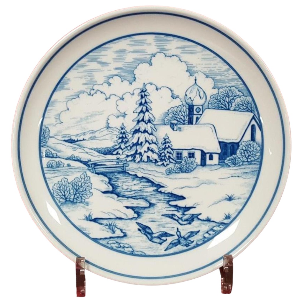 [45815489] Hutschenreuther Porzellan Wandteller D 19,8 cm Wintermotiv 1