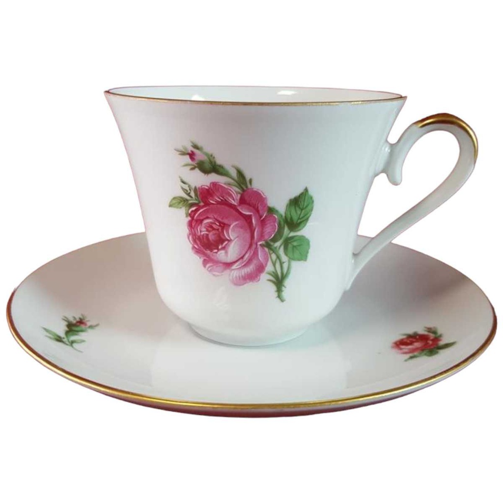 [45815500] Kaffeetasse mit Untertasse Tasse Goldrand AK Kaiser Porzellan Alboth & Rosendekor 1531 gebraucht - sehr gut