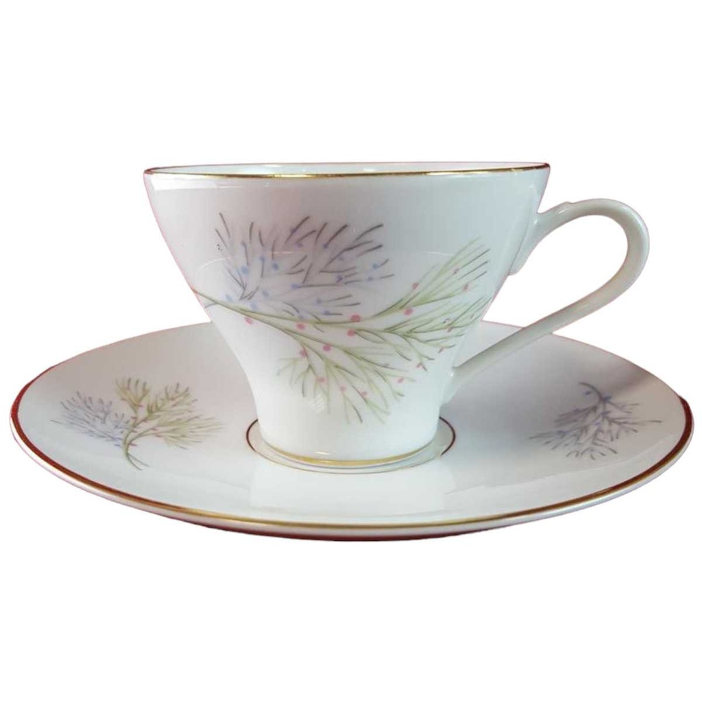 [45815519] Untertasse Kaffeetasse mit Tasse & Edelstein Bavaria Wakefield Muster gebraucht - gut