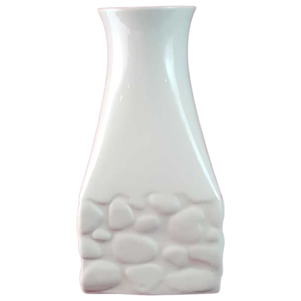 Vase Blumenvase 18,3 cm Sgrafo Modern Einzelteile Weiß gebraucht - gut