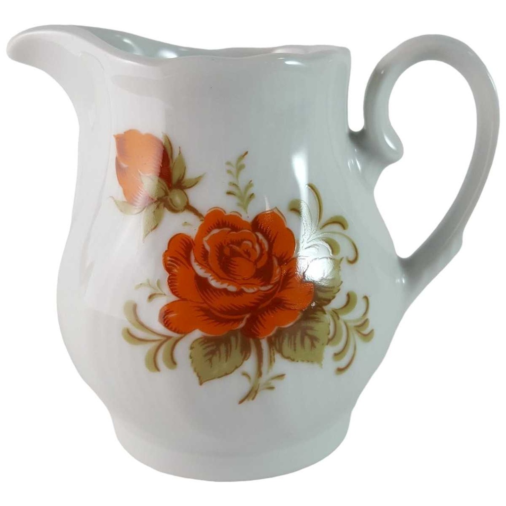 Milchkännchen Winterling Kirchenlamitz Rillenrelief Orange Blume gebraucht - sehr gut