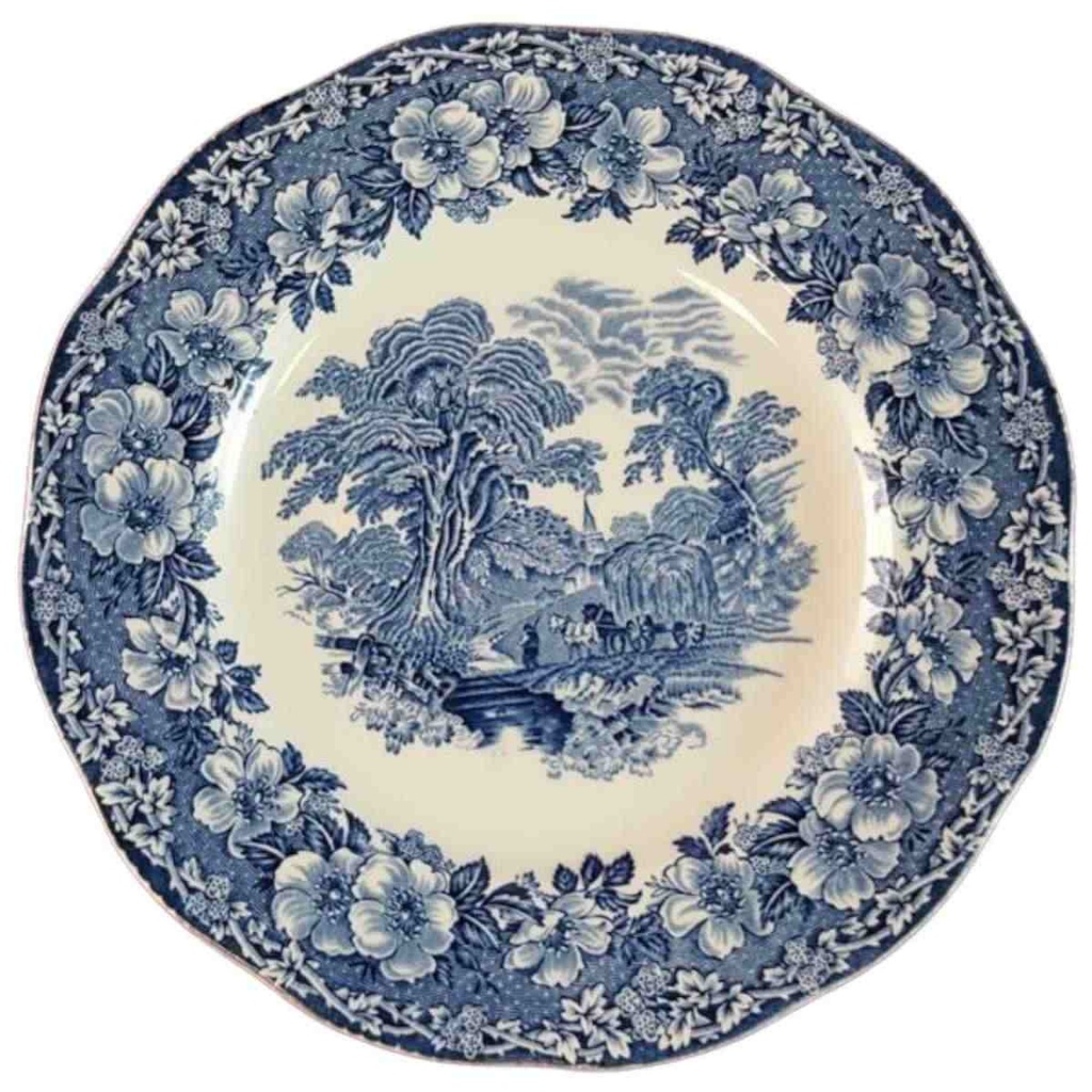 Kuchenteller Dessertteller Frühstücksteller 20 cm Enoch Wedgwood Woodland Blau