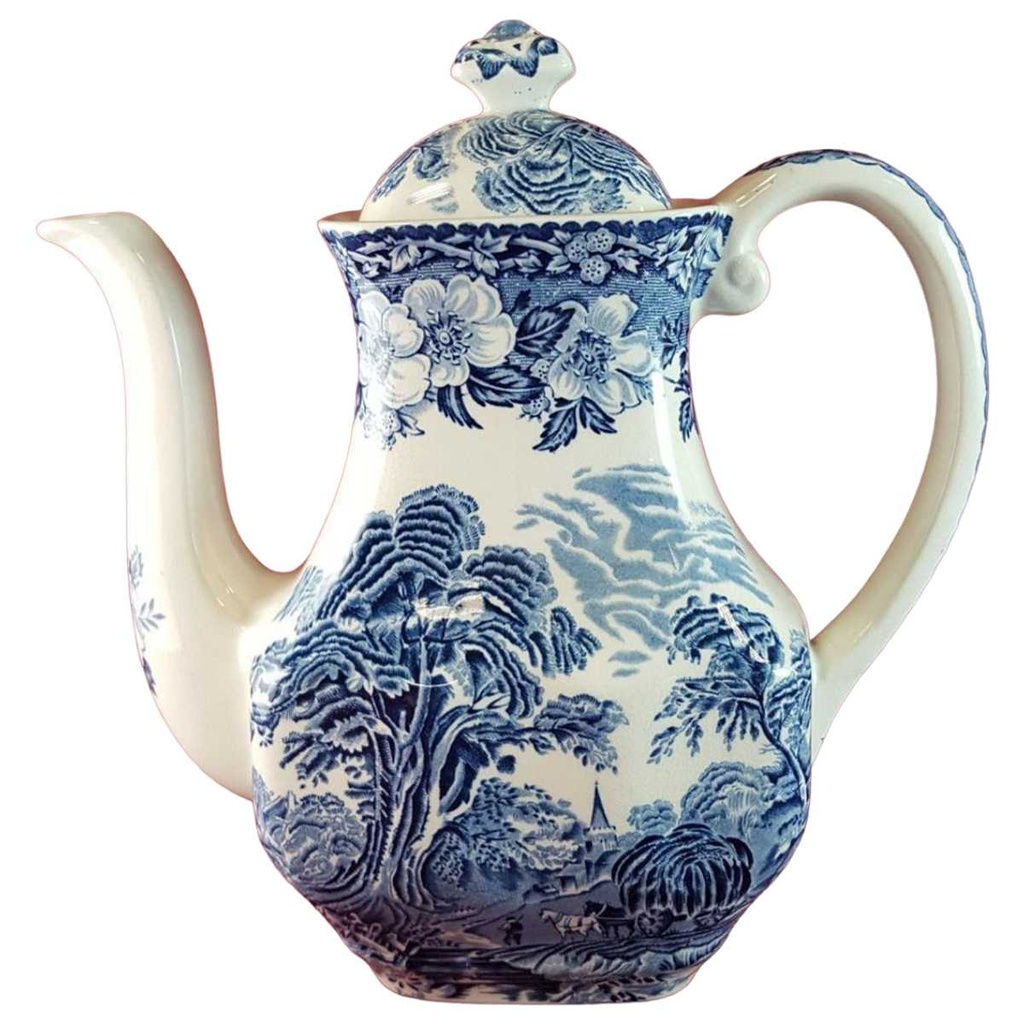 Kaffeekanne 1,1 L Enoch Wedgwood Woodland Blau gebraucht - akzeptabel