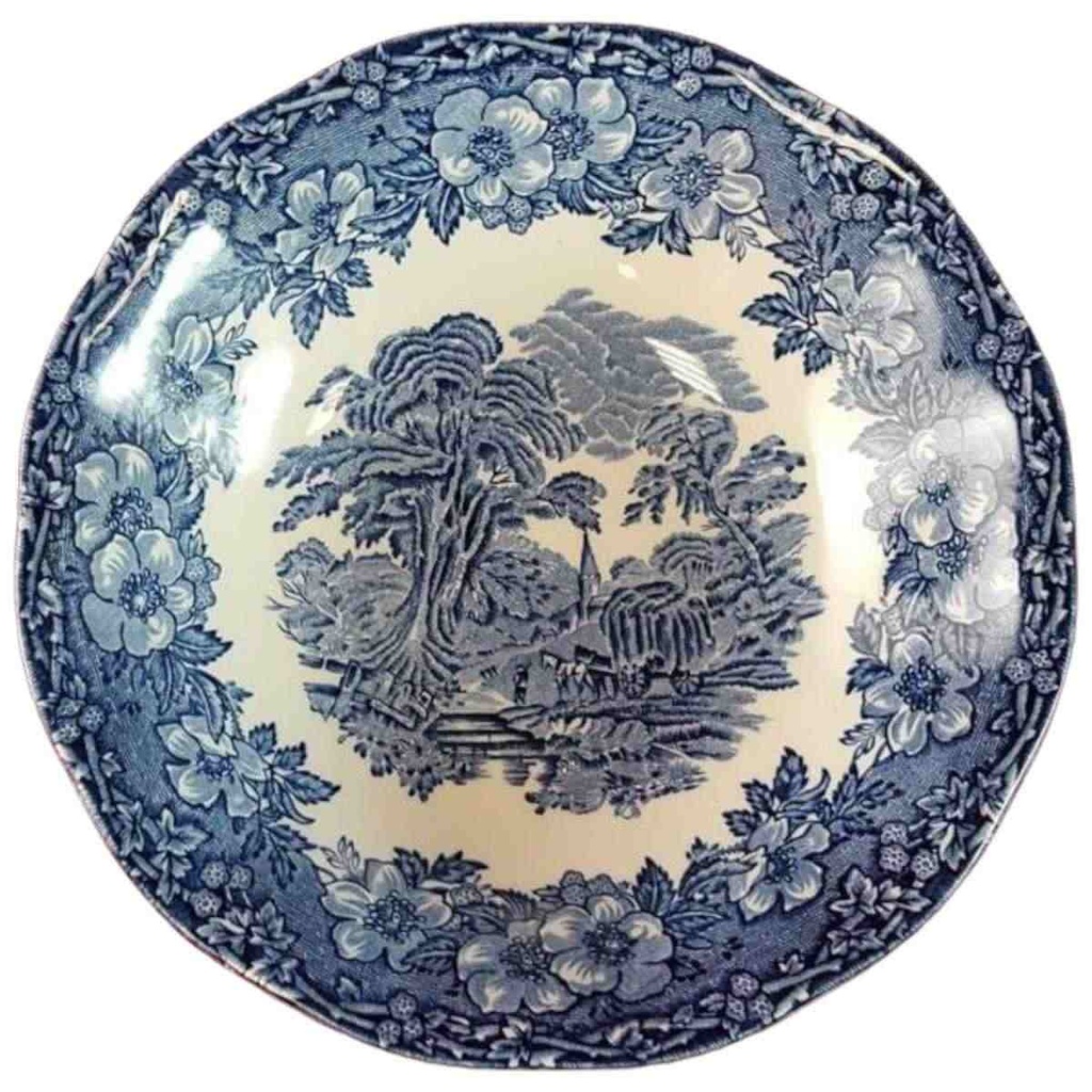 Salatschale 16,6 cm Enoch Wedgwood Woodland Blau gebraucht - gut