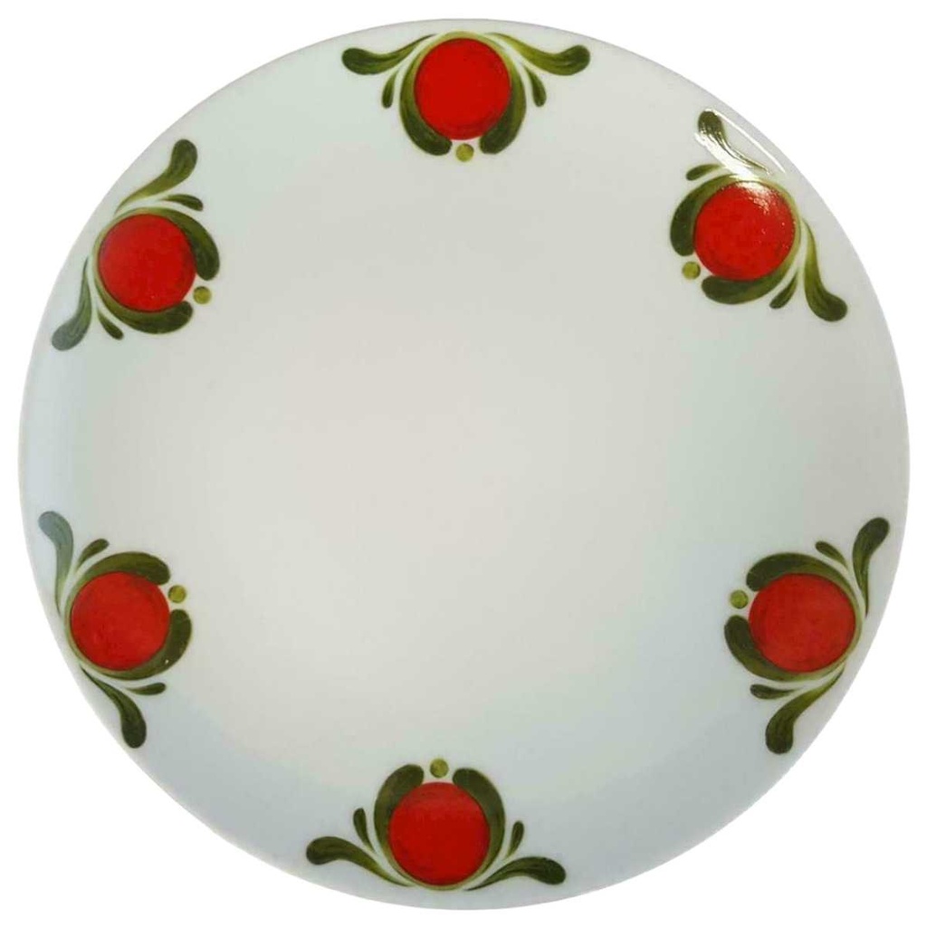 [45815604] Kuchenteller Dessertteller 19,5 cm Winterling Röslau Retrodekor Rot grün Blumen gebraucht - akzeptabel
